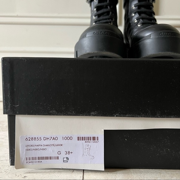 SOLD-GUCCI interlocking G combat boots 38.5 with box - Picture 8 of 8